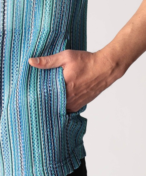 NICOLE CLUB FOR MEN（ニコルクラブフォーメン）の「ラッセルレース5分袖フードパーカー（パーカー・メンズ・グレー系その他/ブルー系その他2/ブルー系その他・MEDIUM/X-LARGE/LARGE）」の12枚目の写真