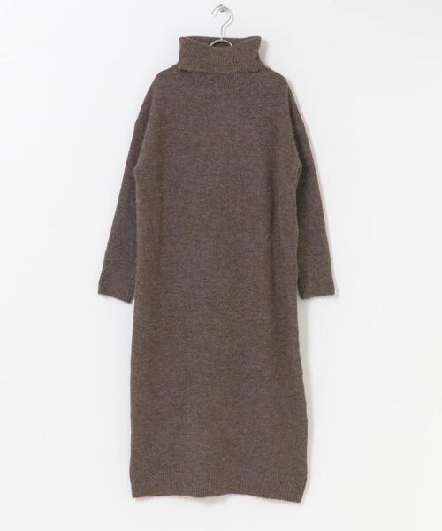 ITEMS URBANRESEARCH(アイテムズ アーバンリサーチ)の「タートルネックニットワンピース(ワンピース・レディース・グレー/ブラウン/ネイビー・FREE)」の5枚目の写真