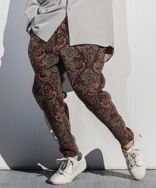 mp14521- Antique Motif Gobelin Balloon Pants バルーンテーパード