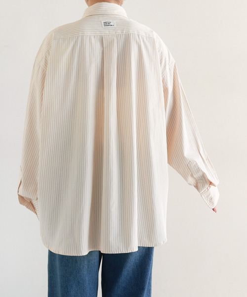 ANME(アンメ)の「カラーストライプシャツ(シャツ/ブラウス・レディース・オフホワイト/キナリ/ピンク・L/M)」の7枚目の写真