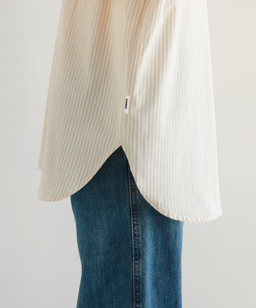 ANME(アンメ)の「カラーストライプシャツ(シャツ/ブラウス・レディース・オフホワイト/キナリ/ピンク・L/M)」の16枚目の写真