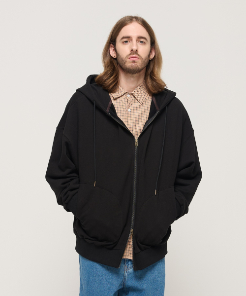 CARGOBROS(カーゴブロス)の「サークルポケットオーバーサイズフードジップアップ(ブラック)(パーカー・メンズ・その他・FREE)」の3枚目の写真