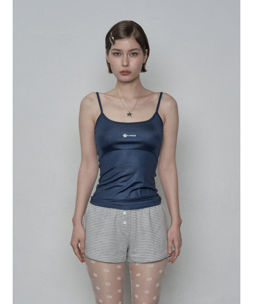 SETUP-EXE(セットアップイーエックスイー)の「LOGO PEARL SLEEVELESS / NAVY(Tシャツ/カットソー・レディース・その他・ONE SIZE)」の1枚目の写真
