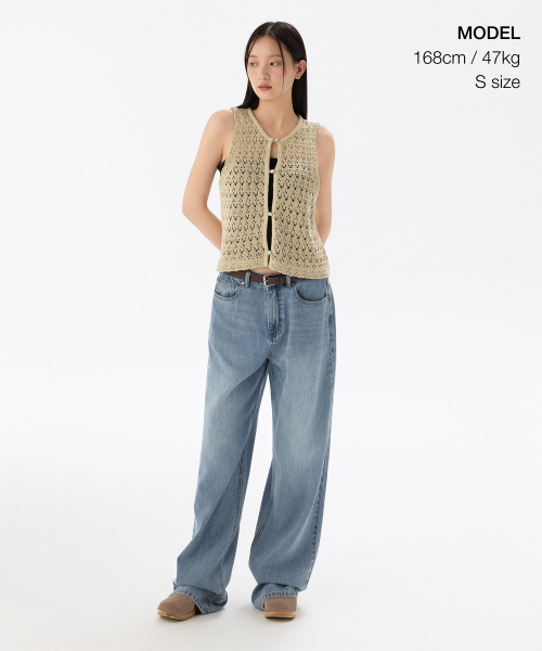 MUSINSA STANDARD WOMAN（ムシンサスタンダードウーマン）の「ウィメンズクロシェベスト[ライトベージュ]（ベスト・レディース・その他・SMALL/MEDIUM/X-SMALL/LARGE）」の2枚目の写真