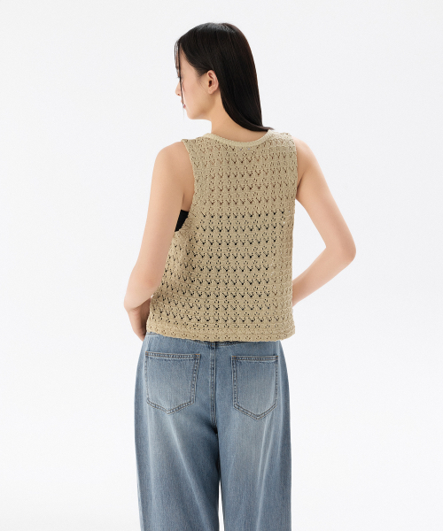 MUSINSA STANDARD WOMAN（ムシンサスタンダードウーマン）の「ウィメンズクロシェベスト[ライトベージュ]（ベスト・レディース・その他・SMALL/MEDIUM/X-SMALL/LARGE）」の3枚目の写真