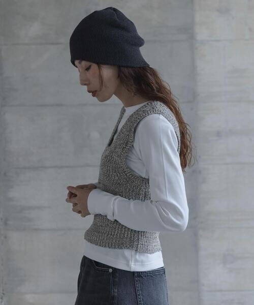 URBAN RESEARCH Sonny Label(アーバンリサーチサニーレーベル)の「スムースタッチテレコリブクルーネックプルオーバー(Tシャツ/カットソー・レディース・グレー/オフホワイト・FREE)」の7枚目の写真