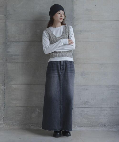 URBAN RESEARCH Sonny Label(アーバンリサーチサニーレーベル)の「スムースタッチテレコリブクルーネックプルオーバー(Tシャツ/カットソー・レディース・グレー/オフホワイト・FREE)」の8枚目の写真