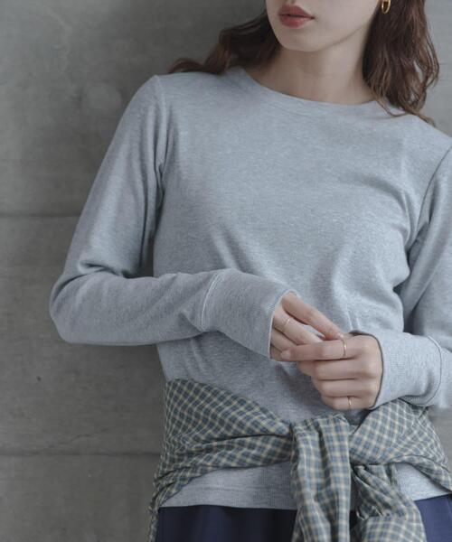 URBAN RESEARCH Sonny Label(アーバンリサーチサニーレーベル)の「スムースタッチテレコリブクルーネックプルオーバー(Tシャツ/カットソー・レディース・グレー/オフホワイト・FREE)」の12枚目の写真