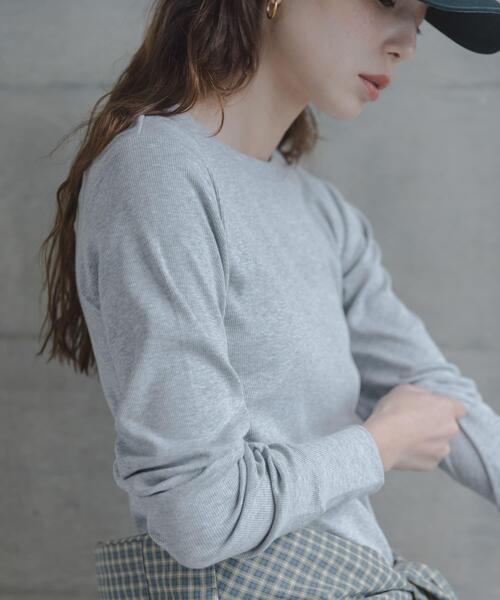 URBAN RESEARCH Sonny Label(アーバンリサーチサニーレーベル)の「スムースタッチテレコリブクルーネックプルオーバー(Tシャツ/カットソー・レディース・グレー/オフホワイト・FREE)」の13枚目の写真