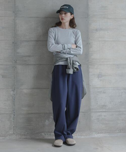 URBAN RESEARCH Sonny Label(アーバンリサーチサニーレーベル)の「スムースタッチテレコリブクルーネックプルオーバー(Tシャツ/カットソー・レディース・グレー/オフホワイト・FREE)」の17枚目の写真