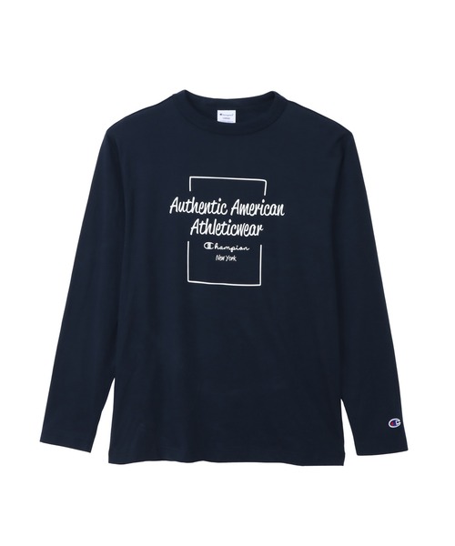 Champion(チャンピオン)の「【Champion/チャンピオン】メンズ ベーシック ロングスリーブTシャツ(Tシャツ/カットソー・メンズ・ブラック/ネイビー/ライトグリーン/ホワイト・MEDIUM/LARGE/X-LARGE)」の4枚目の写真