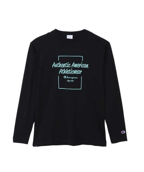 Champion(チャンピオン)の「【Champion/チャンピオン】メンズ ベーシック ロングスリーブTシャツ(Tシャツ/カットソー・メンズ・ブラック/ネイビー/ライトグリーン/ホワイト・MEDIUM/LARGE/X-LARGE)」の2枚目の写真