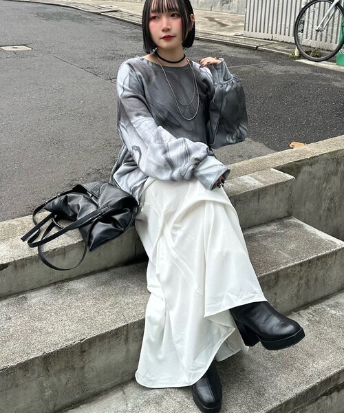セール】【Mavie..7】【3サイズ展開】タックデザインロングスカート