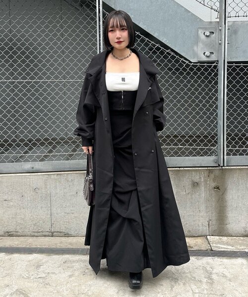 Mavie..7（メヴィセットゥ）の「【Mavie..7】【3サイズ展開】タックデザインロングスカート（スカート・レディース・オフホワイト/ブラック・SMALL/MEDIUM/X-SMALL）」の17枚目の写真