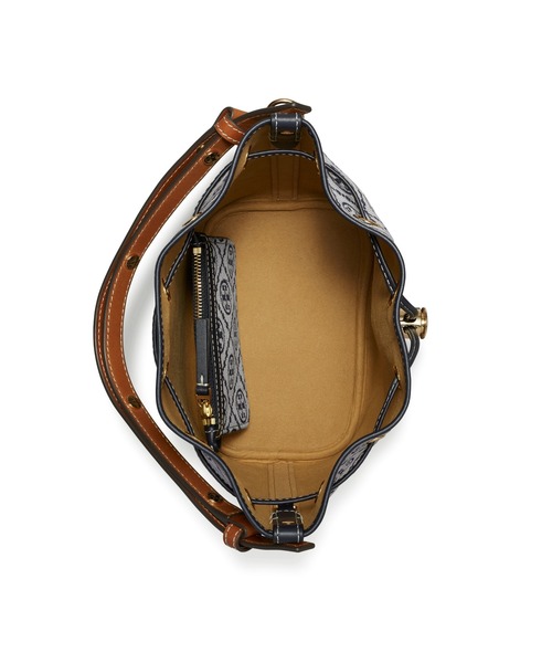 TORY BURCH（トリーバーチ）の「Tモノグラム バケットバッグ（ショルダーバッグ・レディース・ネイビー・ONE SIZE）」の4枚目の写真