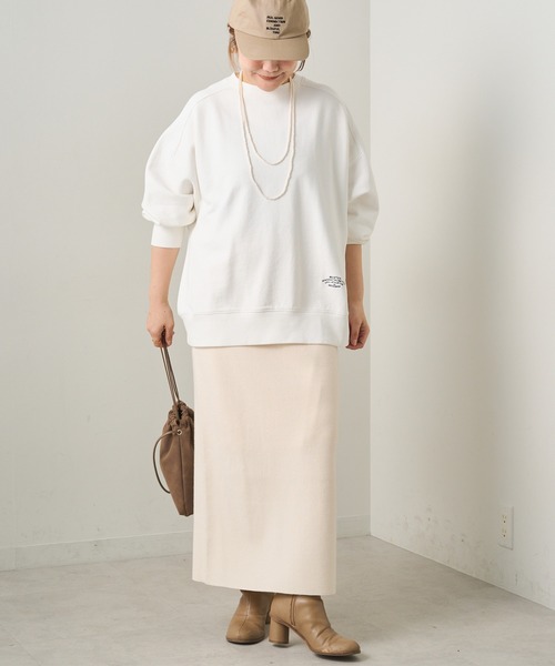 PUAL CE CIN(ピュアルセシン)の「総針ニットナロースカート(スカート・レディース・ブラック/グレー/アイボリー・FREE)」の6枚目の写真