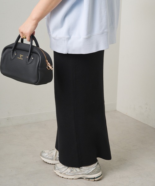 PUAL CE CIN(ピュアルセシン)の「総針ニットナロースカート(スカート・レディース・ブラック/グレー/アイボリー・FREE)」の20枚目の写真