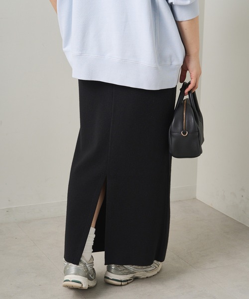 PUAL CE CIN(ピュアルセシン)の「総針ニットナロースカート(スカート・レディース・ブラック/グレー/アイボリー・FREE)」の19枚目の写真