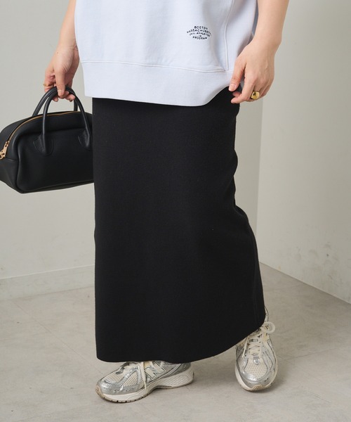 PUAL CE CIN(ピュアルセシン)の「総針ニットナロースカート(スカート・レディース・ブラック/グレー/アイボリー・FREE)」の21枚目の写真