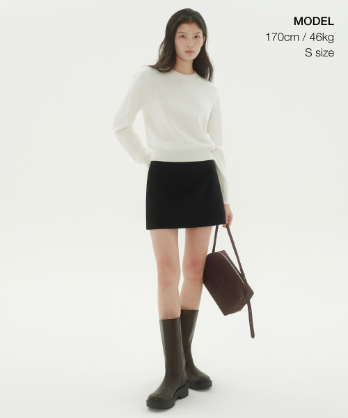 MUSINSA STANDARD WOMAN（ムシンサスタンダードウーマン）の「ウィメンズウォッシャブルスーピマコットンクルーネックニット[アイボリー]（ニット/セーター・レディース・その他・SMALL/MEDIUM/LARGE/X-SMALL）」の16枚目の写真