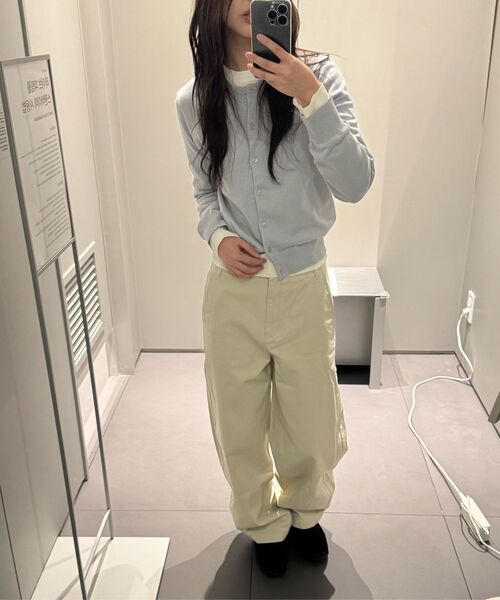 MUSINSA STANDARD WOMAN（ムシンサスタンダードウーマン）の「ウィメンズウォッシャブルスーピマコットンクルーネックニット[アイボリー]（ニット/セーター・レディース・その他・SMALL/MEDIUM/LARGE/X-SMALL）」の8枚目の写真