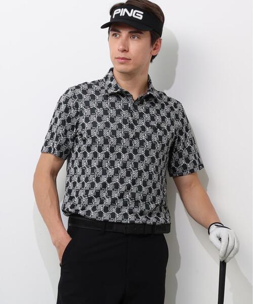 PING(ピン)の「【PING APPAREL】AZモノグラムジャカードブロックロゴ半袖ポロシャツ <PERFORMANCE> (MENS)(ポロシャツ・メンズ・ブラック/グレー/ホワイト・S/L/M/LL1/LL)」の3枚目の写真