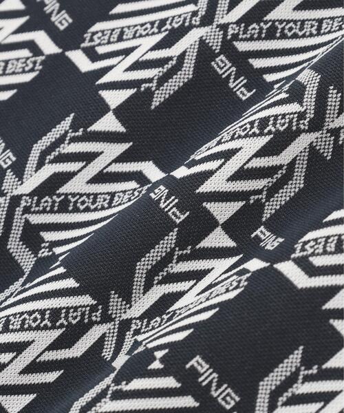 PING(ピン)の「【PING APPAREL】AZモノグラムジャカードブロックロゴ半袖ポロシャツ <PERFORMANCE> (MENS)(ポロシャツ・メンズ・ブラック/グレー/ホワイト・S/L/M/LL1/LL)」の4枚目の写真