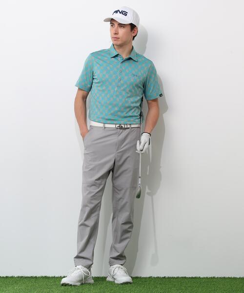 PING(ピン)の「【PING APPAREL】AZモノグラムジャカードブロックロゴ半袖ポロシャツ <PERFORMANCE> (MENS)(ポロシャツ・メンズ・ブラック/グレー/ホワイト・S/L/M/LL1/LL)」の7枚目の写真