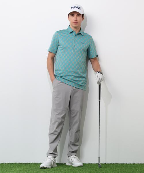 PING(ピン)の「【PING APPAREL】AZモノグラムジャカードブロックロゴ半袖ポロシャツ <PERFORMANCE> (MENS)(ポロシャツ・メンズ・ブラック/グレー/ホワイト・S/L/M/LL1/LL)」の8枚目の写真