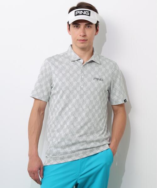 PING(ピン)の「【PING APPAREL】AZモノグラムジャカードブロックロゴ半袖ポロシャツ <PERFORMANCE> (MENS)(ポロシャツ・メンズ・ブラック/グレー/ホワイト・S/L/M/LL1/LL)」の14枚目の写真