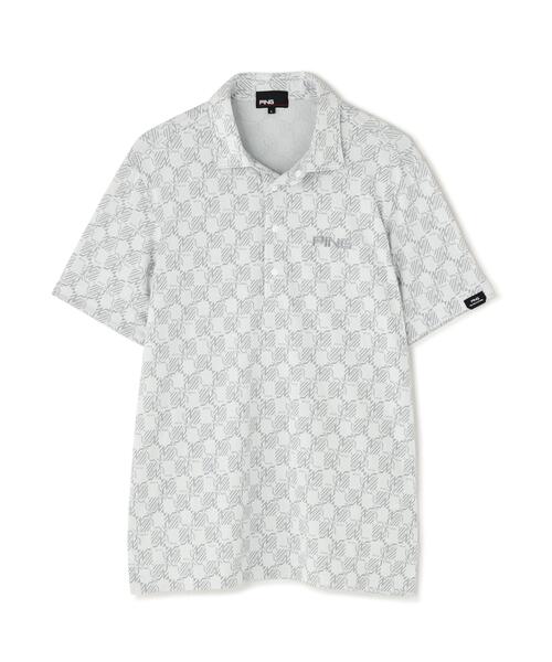 PING(ピン)の「【PING APPAREL】AZモノグラムジャカードブロックロゴ半袖ポロシャツ <PERFORMANCE> (MENS)(ポロシャツ・メンズ・ブラック/グレー/ホワイト・S/L/M/LL1/LL)」の16枚目の写真