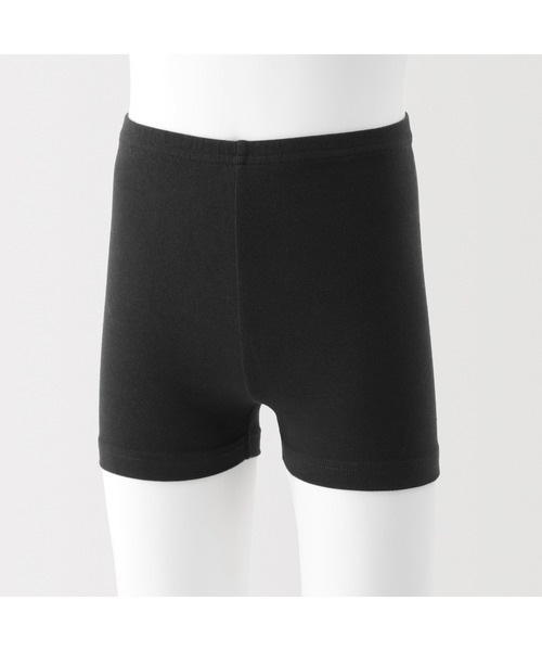 無印良品(ムジルシリョウヒン)の「キッズ ストレッチ天竺編み スカートの下に履く オーバーパンツ(一分丈レギンス)(レギンス/スパッツ・キッズ・ブラック・110/120/130/140/150)」の7枚目の写真