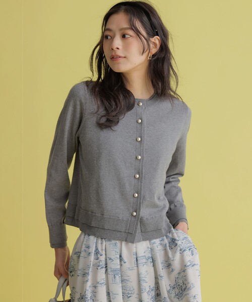 組曲（クミキョク）の「コットンニット カーディガン（カーディガン/ボレロ・レディース・アイボリー系/ライトグリーン系/ライトグレー系・2/3）」の17枚目の写真