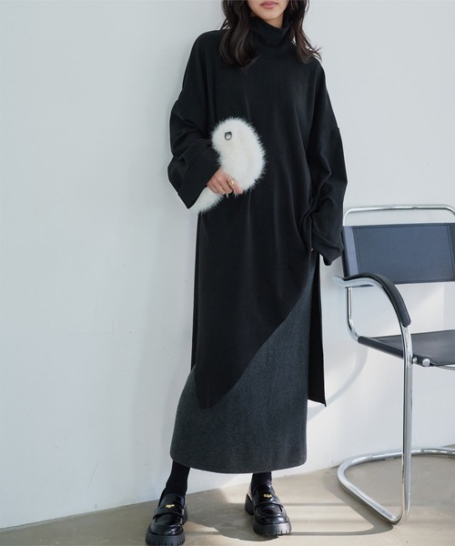 KOBE LETTUCE（コウベレタス）の「[ 2点セット ] リラクシーセットアップ（Tシャツ/カットソー・レディース・グレー/ブラック・M）」の8枚目の写真