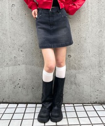 3.3 Field Trip  | 【セットアップ着用可能】3.3 Field Trip／スタッズデニムミニスカート(デニムスカート)