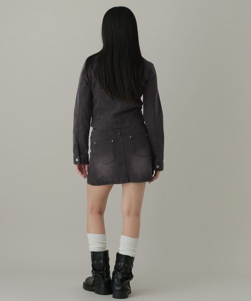 3.3 Field Trip (3.3フィールドトリップ)の「【セットアップ着用可能】3.3 Field Trip/スタッズデニムミニスカート(デニムスカート・レディース・ブラック/ブルー・MEDIUM/SMALL)」の19枚目の写真