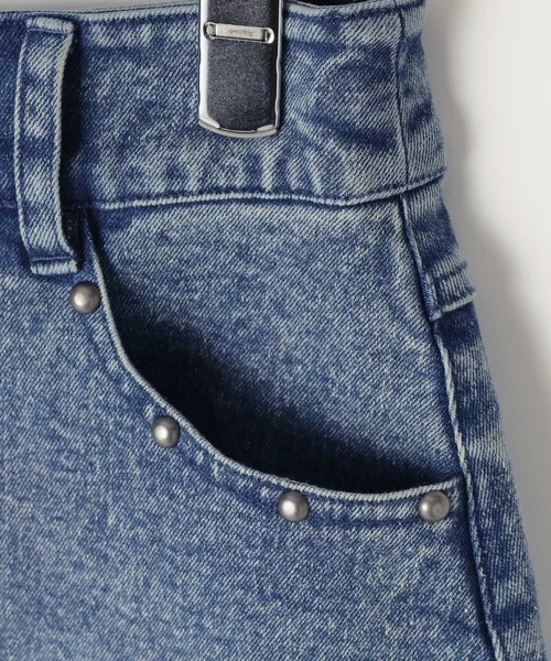 3.3 Field Trip (3.3フィールドトリップ)の「【セットアップ着用可能】3.3 Field Trip/スタッズデニムミニスカート(デニムスカート・レディース・ブラック/ブルー・MEDIUM/SMALL)」の10枚目の写真