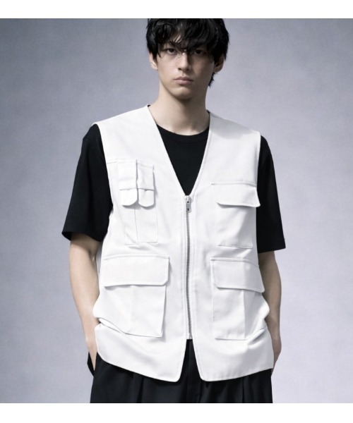 Sakka（サッカ）の「GGD国産ジップワークベスト（ベスト・メンズ・ブラック/ホワイト・FREE）」の8枚目の写真