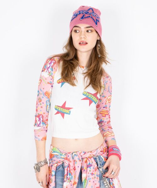 HYSTERIC GLAMOUR（ヒステリックグラマー）の「HYSTERIC68柄 七分袖プルオーバー（ニット/セーター・レディース・ピンク系その他/ブラック系その他・FREE）」の4枚目の写真