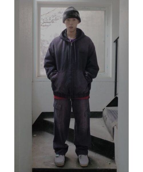NICE GHOST CLUB（ナイスゴーストクラブ）の「CARPENTER CARGO WASHED JEANS_BLACK(NG2DFUD104A)（デニムパンツ・レディース・ブラック・S/M/L）」の9枚目の写真