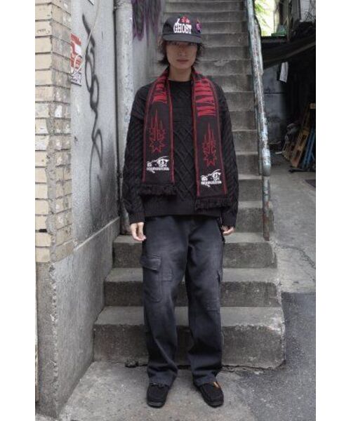NICE GHOST CLUB（ナイスゴーストクラブ）の「CARPENTER CARGO WASHED JEANS_BLACK(NG2DFUD104A)（デニムパンツ・レディース・ブラック・S/M/L）」の8枚目の写真