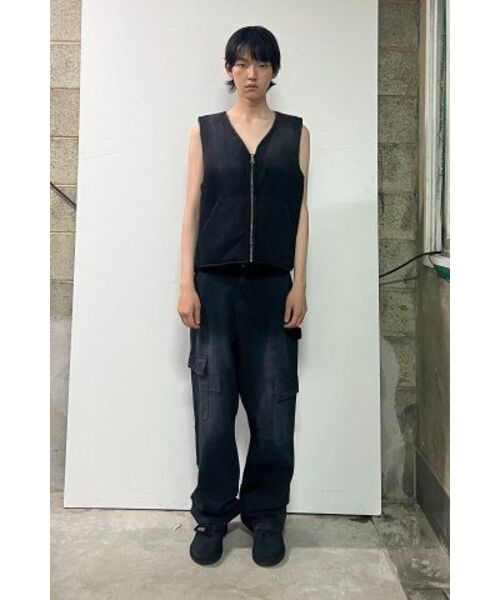 NICE GHOST CLUB（ナイスゴーストクラブ）の「CARPENTER CARGO WASHED JEANS_BLACK(NG2DFUD104A)（デニムパンツ・レディース・ブラック・S/M/L）」の7枚目の写真