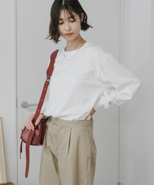 HANES(ヘインズ)の「Hanes 1P SHIRO L/S T-SHIRT / HM4-A201,HM4A201 秋服 冬服(Tシャツ/カットソー・メンズ・ホワイト・S/M/L/XL)」の3枚目の写真