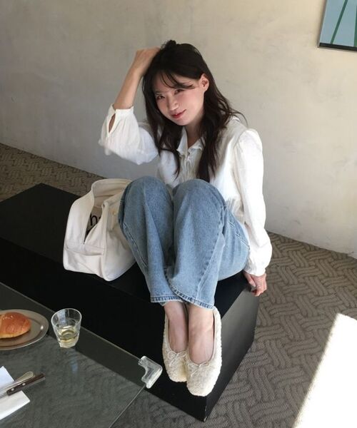BUTTON UP(ボタンアップ)の「ベーシックウォッシュドワイドデニムパンツ(デニムパンツ・レディース・その他・SMALL/MEDIUM/LARGE)」の2枚目の写真