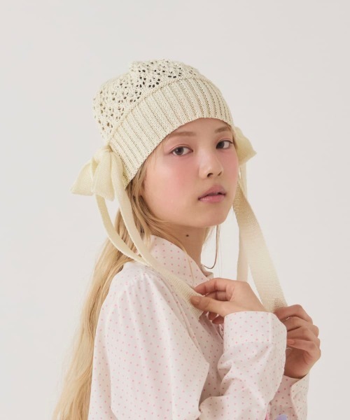 kaorinomori（カオリノモリ）の「kaorinomori  ラメルニット リゼ / カオリノモリ（ニットキャップ/ビーニー・レディース・ホワイト/モカ/ネイビー・FREE）」の6枚目の写真