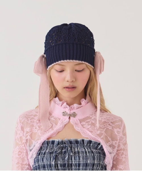 kaorinomori（カオリノモリ）の「kaorinomori  ラメルニット リゼ / カオリノモリ（ニットキャップ/ビーニー・レディース・ホワイト/モカ/ネイビー・FREE）」の13枚目の写真