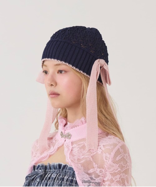 kaorinomori（カオリノモリ）の「kaorinomori  ラメルニット リゼ / カオリノモリ（ニットキャップ/ビーニー・レディース・ホワイト/モカ/ネイビー・FREE）」の14枚目の写真