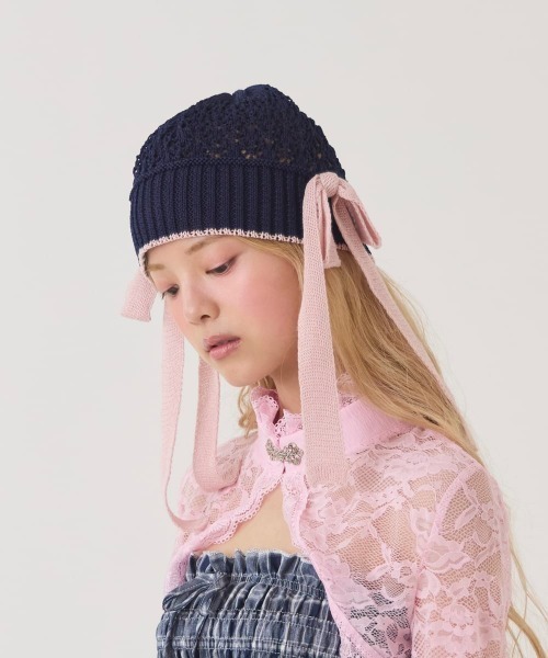 kaorinomori（カオリノモリ）の「kaorinomori  ラメルニット リゼ / カオリノモリ（ニットキャップ/ビーニー・レディース・ホワイト/モカ/ネイビー・FREE）」の15枚目の写真