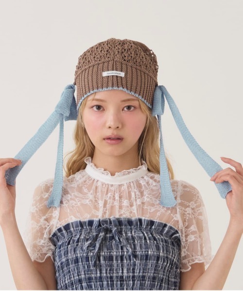 kaorinomori（カオリノモリ）の「kaorinomori  ラメルニット リゼ / カオリノモリ（ニットキャップ/ビーニー・レディース・ホワイト/モカ/ネイビー・FREE）」の20枚目の写真