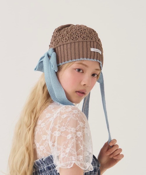 kaorinomori（カオリノモリ）の「kaorinomori  ラメルニット リゼ / カオリノモリ（ニットキャップ/ビーニー・レディース・ホワイト/モカ/ネイビー・FREE）」の21枚目の写真